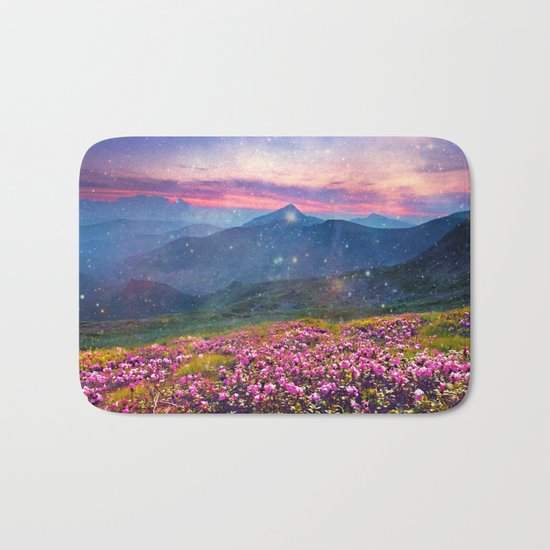 Blooming mountains Bath Mat