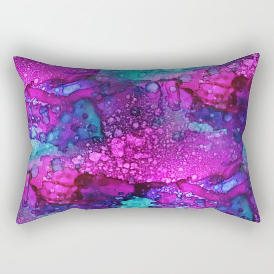 Melting Purple Alcohol Ink Abstract Rectangular Pillow