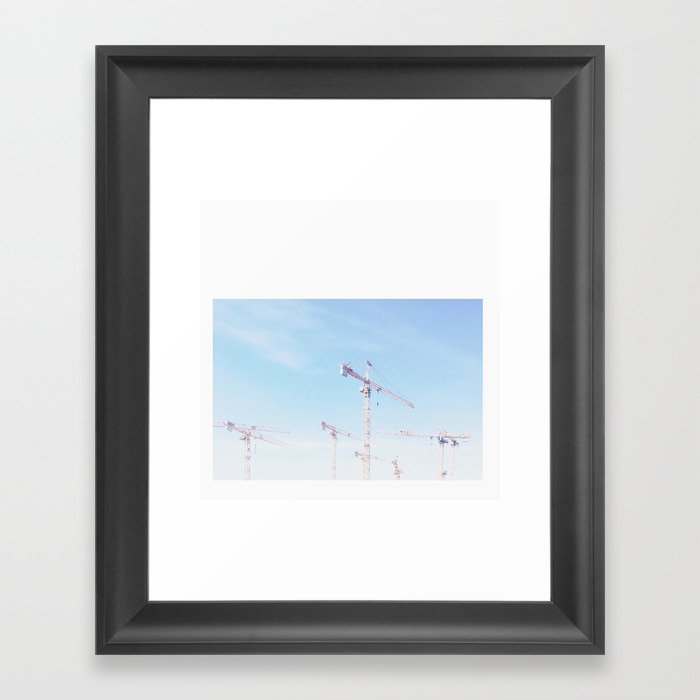 cranes on the sky Framed Art Print