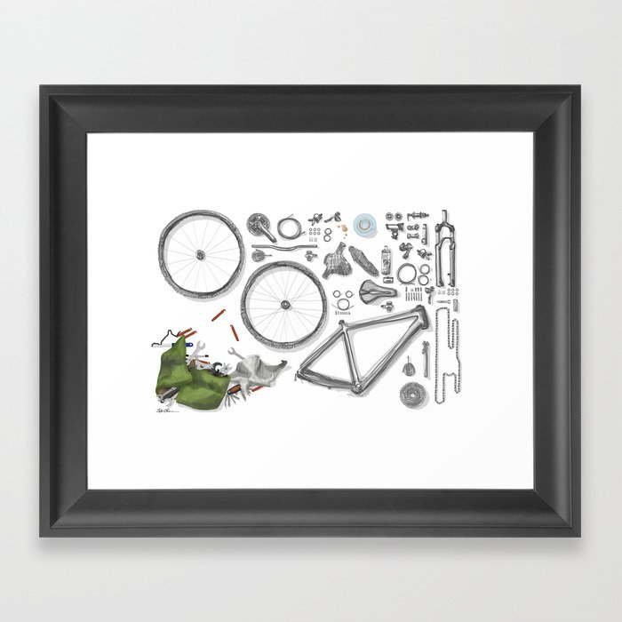 a bike's flatlay Framed Art Print
