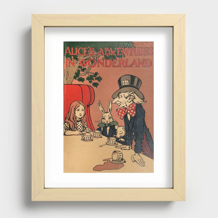 Vintage Alice's Adventures in Wonderland Book Cover Recessed Framed Print