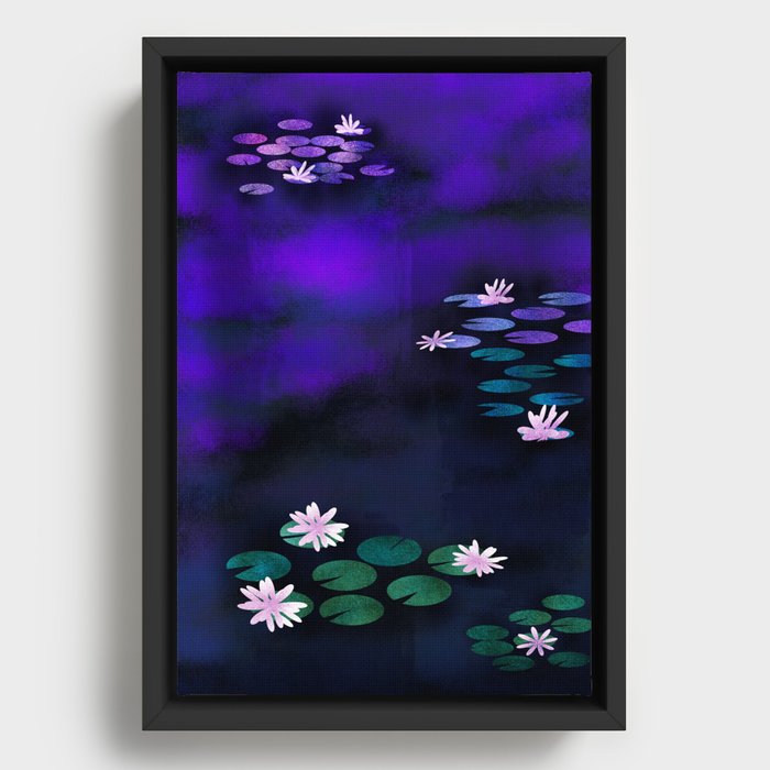 Water Lilies Framed Canvas