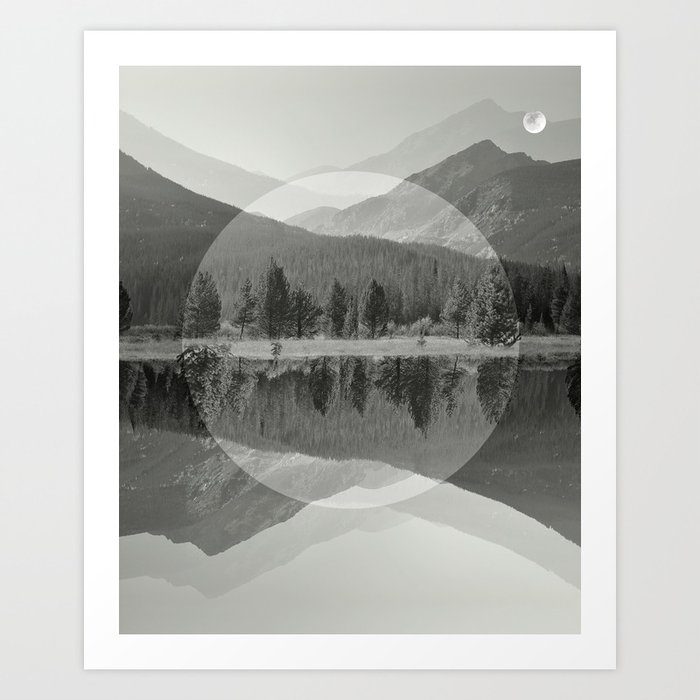 Mountain Mirror BW Art Print by tamsinlucie | Society6