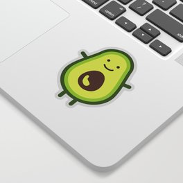 Avocado Sticker | Vegan, Eat, Fresh, Guacamole, Half, Avo, Avocado, Food, Graphicdesign, Organic 