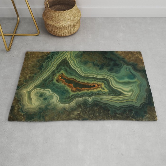 The world of gems - green agate Rug