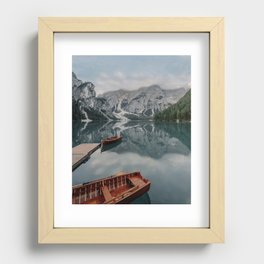Two Boats – Lago Di Braies, Italy Recessed Framed Print