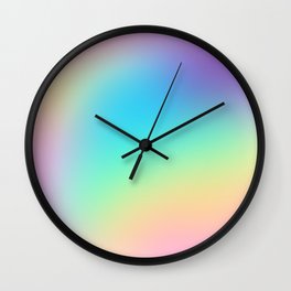 Soft Pastel Rainbow Ombre Design Wall Clock
