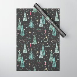 Chalk it Up to a Happy Holiday - Simple Chalk Christmas Pattern Wrapping Paper