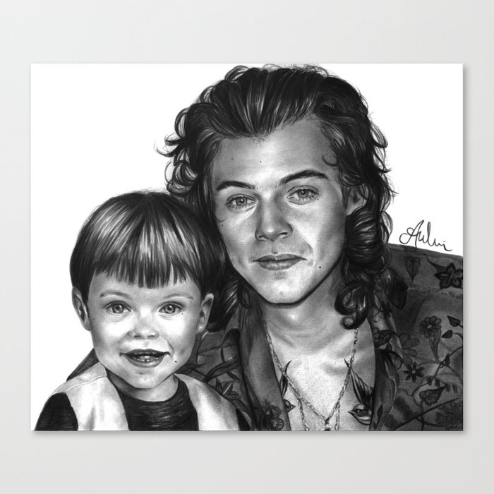 Harry Styles X2 Pencil Drawing By Annasartwork Canvas Print By