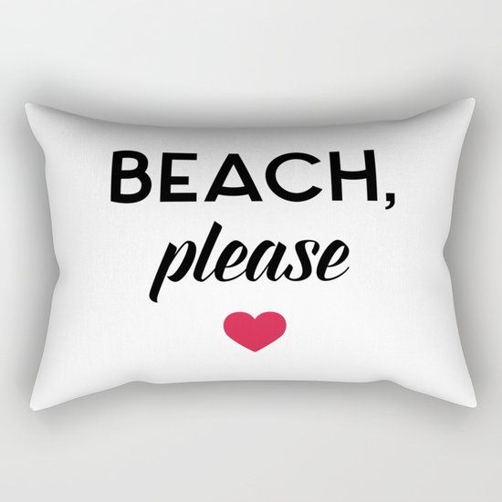 New Beach Please Funny Quote Rectangular Pillow