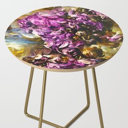 Lilac Blossoms baroque oil painting Side Table