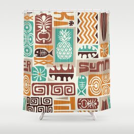 Seamless Exotic Tiki Pattern Shower Curtain