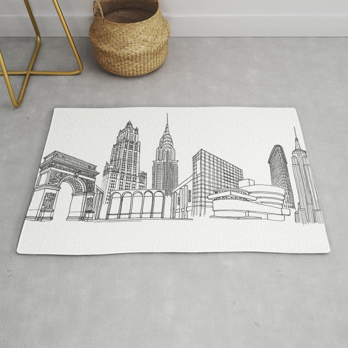 NYC Landmarks by the Downtown Doodler Rug