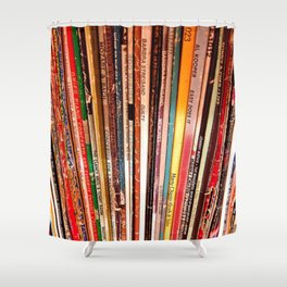 Old colored vinyl records Shower Curtain