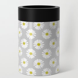 Daisies on Gray Can Cooler