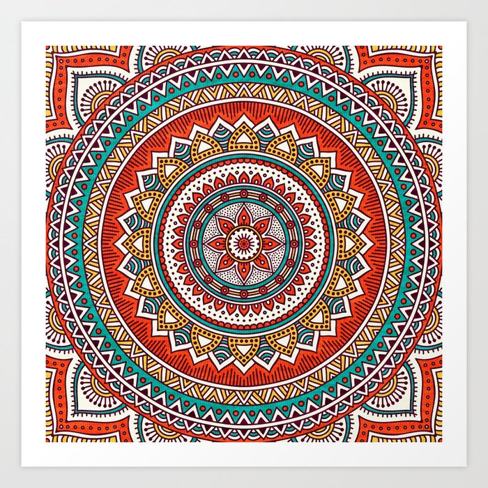 Hippie Mandala 6 Art Print by Mantra Mandala | Society6