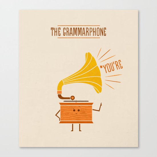 Grammarphone Canvas Print