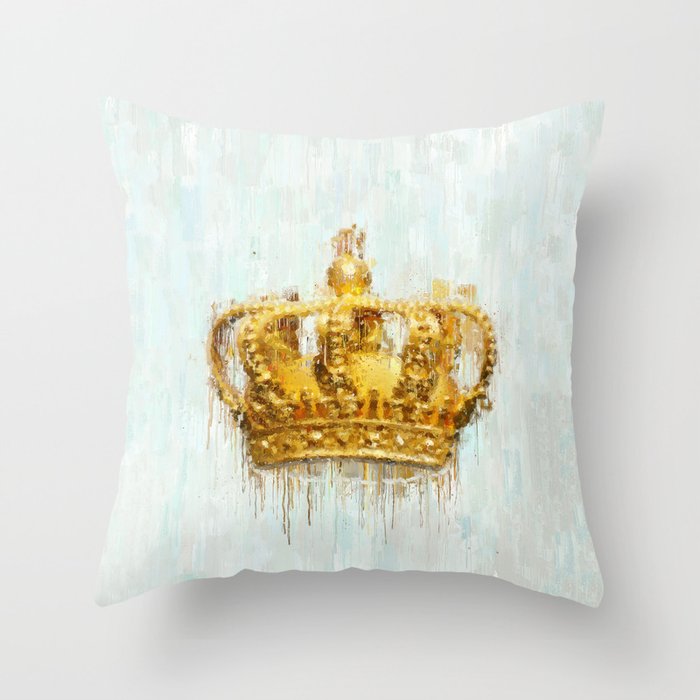 Painted Crown Throw Pillow