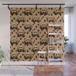 All over dog face pattern design. Wall Mural
