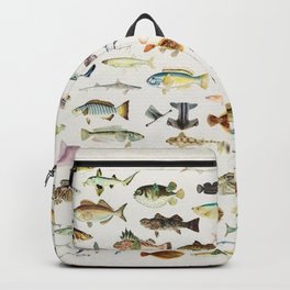 Illustrated Colorful Southern Pacific Exotic Game Fish Identification Chart Backpack