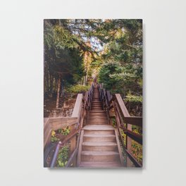 Stairs in the Forest | Minnesota Fall Metal Print | Aesthetic, Travel, Picturesque, Curated, Trees, Minnesota, Fall, Landscape, North Shore, Captivating 