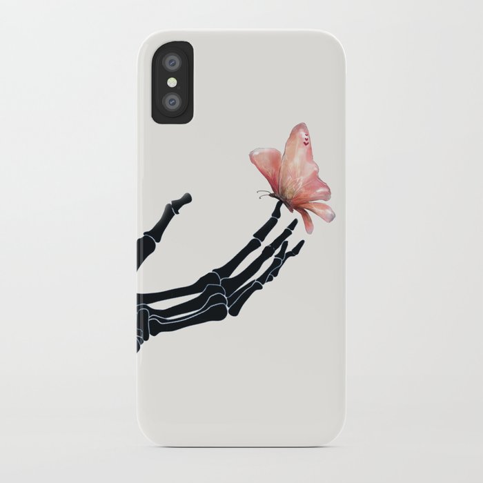 Butterfly on Skeleton Hand iPhone Case