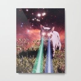 Mega Space Cat Rising Metal Print