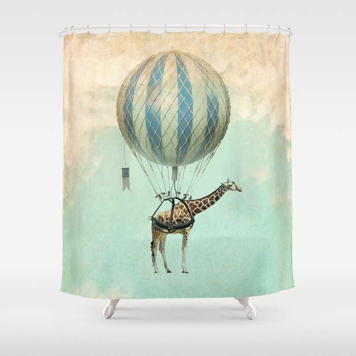 Sticking your neck out, giraffe Shower Curtain