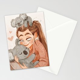 Koala cuddles cute Stationery Card