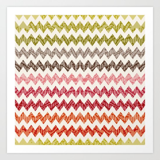 TRIBAL CHEVRON PATTERN Art Print