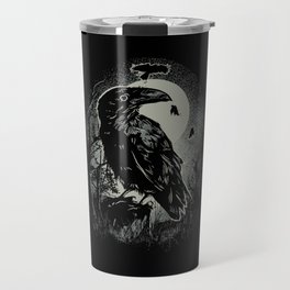 Spooky Night Raven Birds Illustration Travel Mug