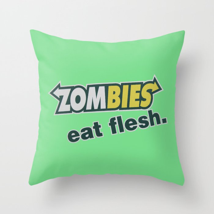 Zombie Eat flesh Throw Pillow