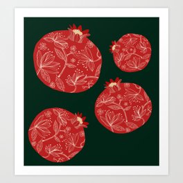 Pomegranate pattern Art Print