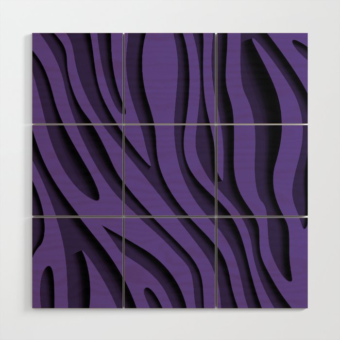 Purple Zebra 3D Modern Art Collection Wood Wall Art