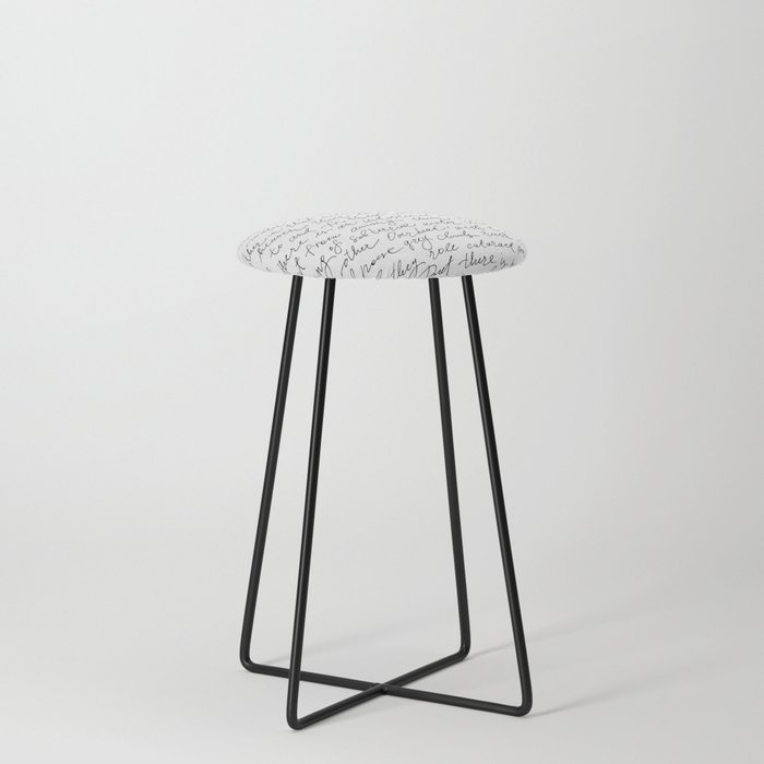 Script Text Book Page Letter Counter Stool By Litdesigns Society6 Script Text Book Page Letter Counter Stool