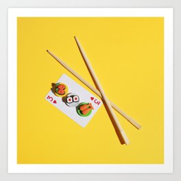 Sushi on the card Art Print