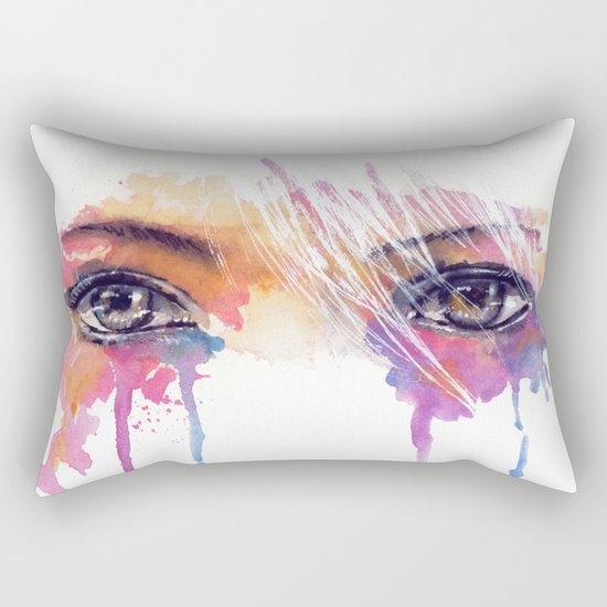 Rainbow Tears Rectangular Pillow