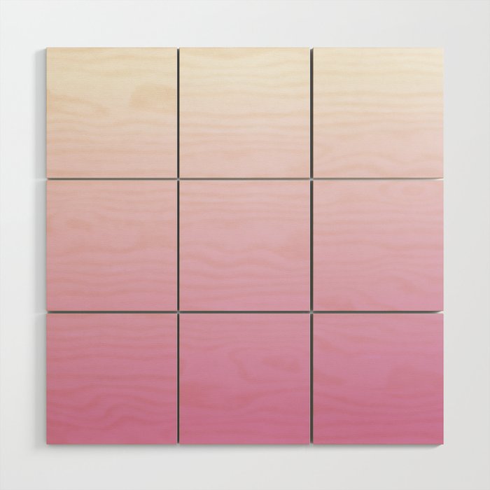 OMBRE FUCHSIA PINK COLOR Wood Wall Art