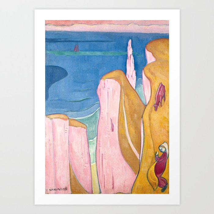 Émile Bernard - The Cliffs of Yport - Les Falaises d'Yport Art Print