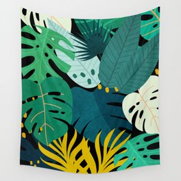 Tropical Jungle Leaves Wall Tapestry