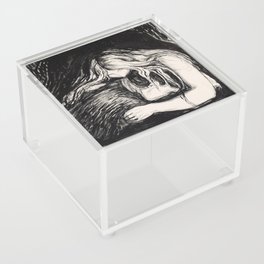 Love and Pain (Vampire I) Edvard Munch Black White Print Acrylic Box