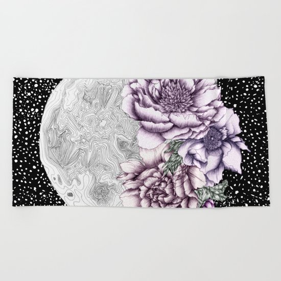 Moon Abloom II Beach Towel