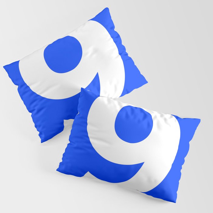 Number 9 (White & Blue) Pillow Sham