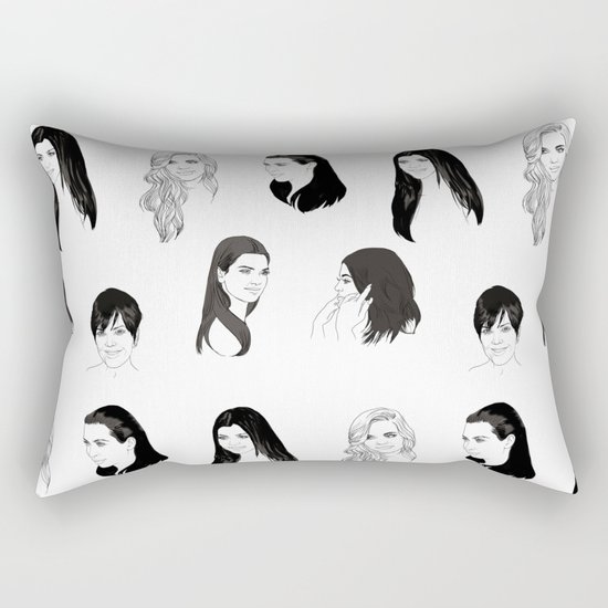 Keeping Up (Black and White) Rectangular Pillow