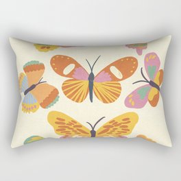 Butterflies Rectangular Pillow | Pink, Red, Butterflies, Butterfly, Drawing, Collection, Curated 