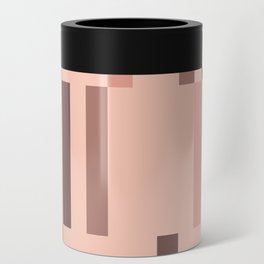 Retro Abstract Art Lines Light Salmon Pink Can Cooler