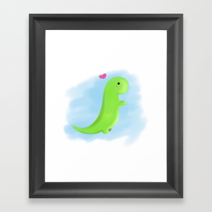Dino love Framed Art Print