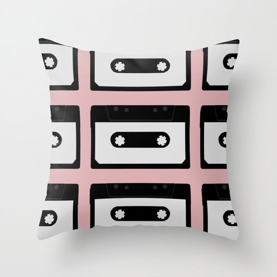 Cassette pattern Throw Pillow
