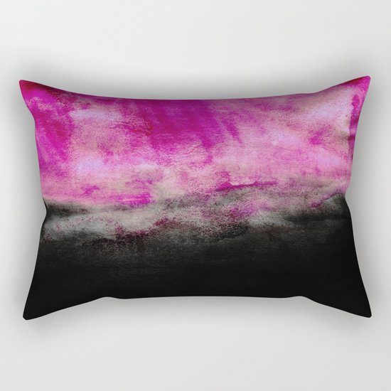 Magenta & Black Rectangular Pillow