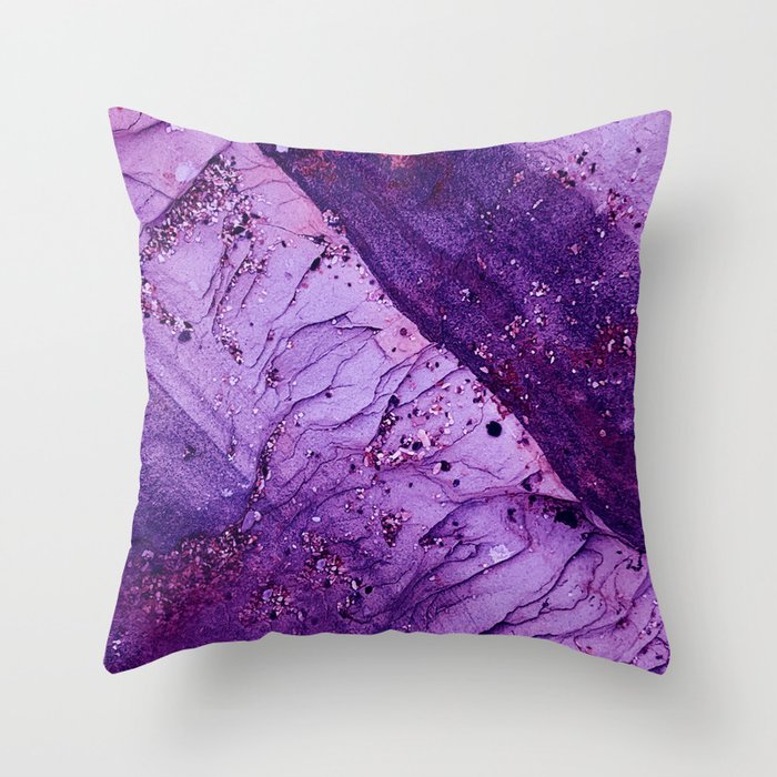 Purple Stone Background Throw Pillow